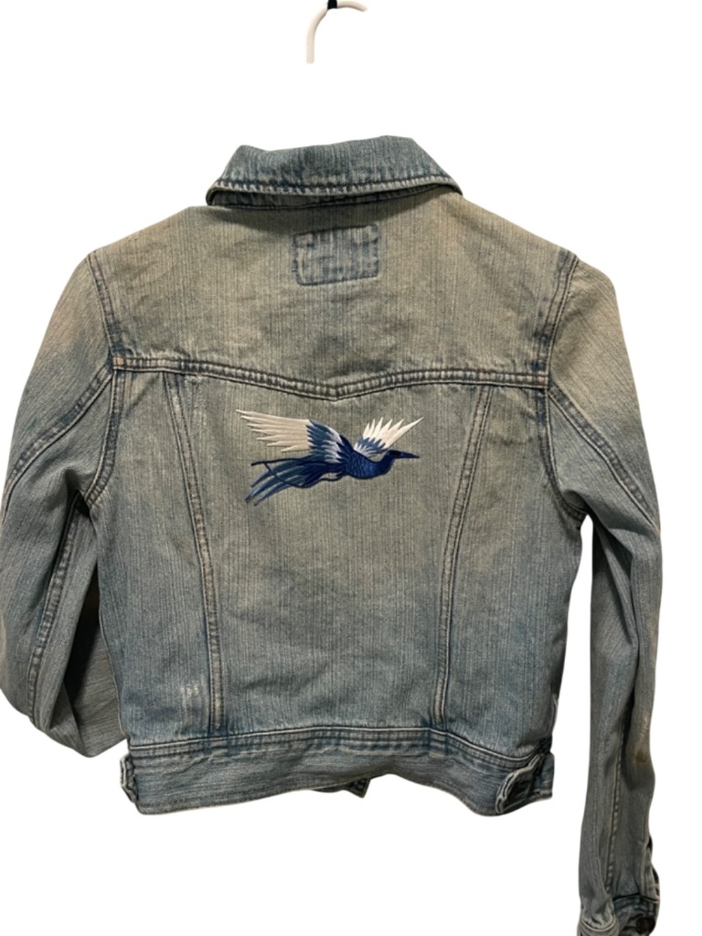 Denim Jacket blinged up with bird and sterling silver